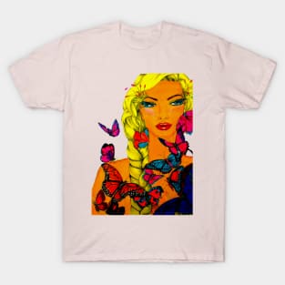 Blond_Girl_Butterfly_2 T-Shirt